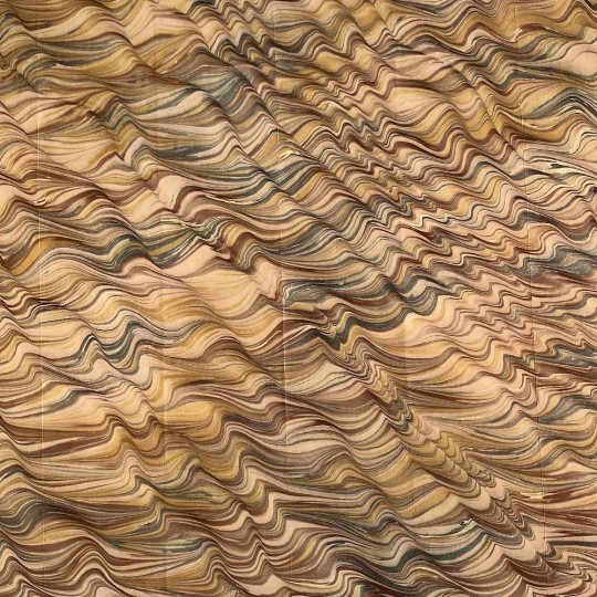 Hand Marbled Paper Moire Pattern in Tans ~ Berretti Marbled Arts